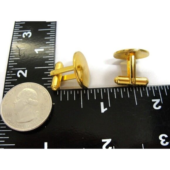 Polished Gold Tone Cufflinks Phoenix Bird Hallmark Wedding Tux Vintage - Picture 6 of 15